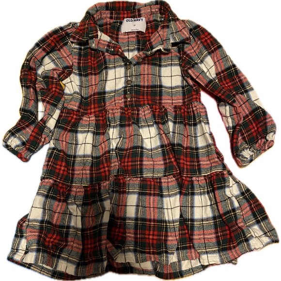 Old Navy Plaid Flannel Dress Size 3T - Picture 1 of 3